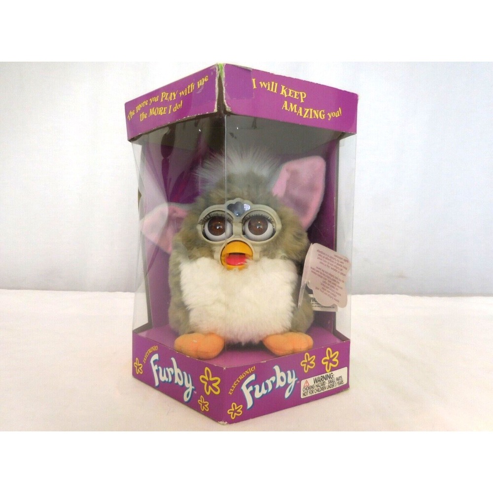 Electronic Furby 1998 Model 70-800 Gray and White with Mane New in‎ Box